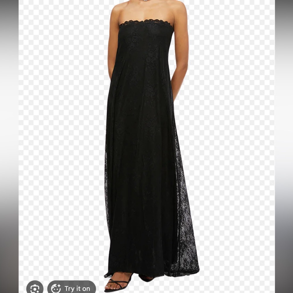 Weworewhat black lace maxi dress